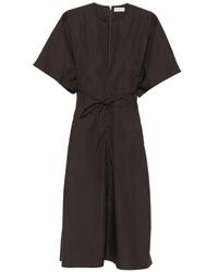 Veronique Leroy - Belted V-Neck Midi Dress - Lyst