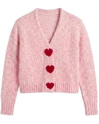 Chinti & Parker - Heart-Motif Melange Cardigan - Lyst
