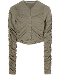 Palm Angels - Ruched Lurex Cropped Cardigan - Lyst