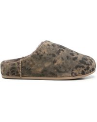 UGG - Slippers Elea De Piel De Borrego Con Motivo De Leopardo - Lyst