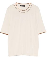 Fabiana Filippi - Contrast-Trim Knitted T-Shirt - Lyst