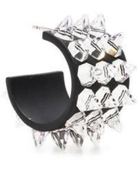 AMINA MUADDI - Tone Small Karma Crystal-Embellished Hoop Earrings - Lyst