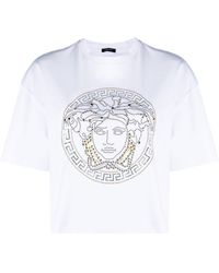Versace - T-shirt en coton à imprimé Medusa - Lyst