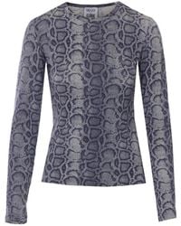 Liu Jo - Snakeskin-Print Long-Sleeve T-Shirt - Lyst