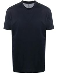 Brunello Cucinelli - Cotton V-Neck T-Shirt - Lyst