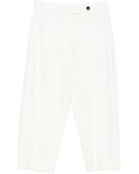 Liviana Conti - Pressed-Crease Button-Detail Trousers - Lyst