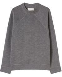 Jil Sander - Crew-Neck Mélange-Effect Sweatshirt - Lyst