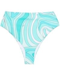 PUCCI - Bas De Bikini Imprimé Marmo À Taille Haute - Lyst