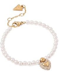 Guess - Bracelet Beloved À Breloque Cœur Et Perles - Lyst