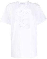 Ermanno Scervino - Cut-out Logo-detail Cotton T-shirt - Lyst