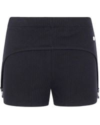 Jean Paul Gaultier - Geribbelde Shorts Met Jarreteldetail - Lyst