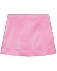 Ganni - Satin Mini Skirt - Lyst