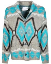 Amaranto - Geometric-Pattern Cardigan - Lyst