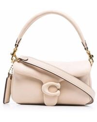 COACH - Logo-Plaque Leather Tote Bag - Lyst