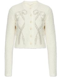 LoveShackFancy - Leocadia Beaded Bow Cardigan - Lyst