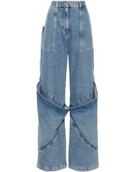The Attico - Wide-Leg Long Jeans - Lyst
