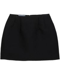 Prada - Lace-Detail Mini Skirt - Lyst