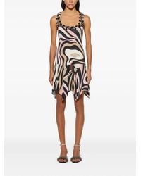 PUCCI Marmo-Print Square-Neck Mini Dress in Black | Lyst