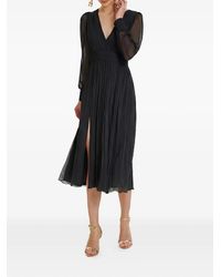 Framboise - Vasquez Pleated Silk Midi Dress - Lyst