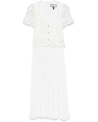 Nissa - Pleated Lace Midi Dress - Lyst