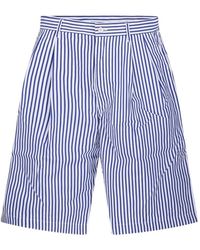 Comme des Garçons - Striped Pleated Shorts - Lyst