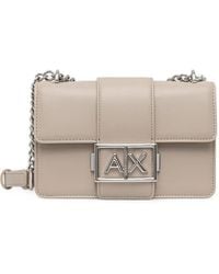 ARMANI EXCHANGE - Logo-Plaque Chain-Link Cross Body Bag - Lyst