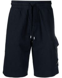 C.P. Company - Lens-detailed Cotton Track Shorts - Lyst