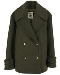 Semicouture - Double-Breasted Button Peacoat - Lyst