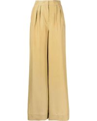 Alberta Ferretti - Wide-Leg Silk Trousers - Lyst