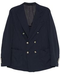 Eleventy - Double-Breasted Check Jacket - Lyst