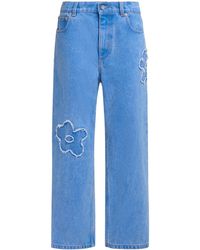 Marni - Straight-Leg-Jeans mit Stickerei - Lyst