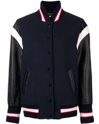 Stella McCartney Slogan Appliqué Bomber Jacket - Blue