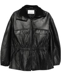 Frankie Shop - Carnaby Funnel-Neck Leather Jacket - Lyst
