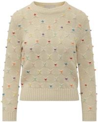 Isabel Marant - Priyanka Bead-Embellished Open-Knit Sweater - Lyst