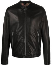 Tagliatore - Grained-texture Zip-up Leather Jacket - Lyst