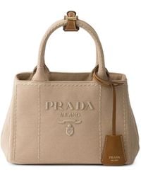 Prada - Jardinière Katoenen Canvas Mini-Tas - Lyst