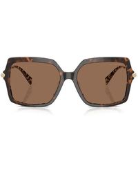 Michael Kors - Quogue Tortoiseshell-Effect Square-Frame Sunglasses - Lyst