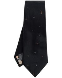 Paul Smith - Seidenkrawatte Mit Buchstaben-Stickerei - Lyst
