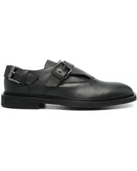Moschino - Micro Buckled Leather Monk Shoes - Lyst