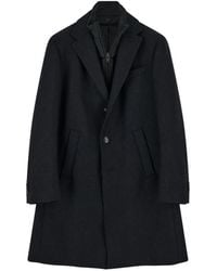 BOGGI - Wool Coat With Bib - Lyst