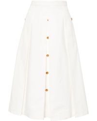 Gucci - Button-detail Pleated A-line Skirt - Lyst