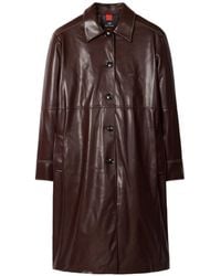 Paul Smith - Stitching Buttoned Leather Coat - Lyst