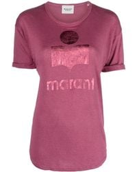 Isabel Marant - T-shirt Koldi en lin à logo imprimé - Lyst