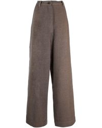 Ziggy Chen - High-waisted Pleated Twill Trousers - Lyst