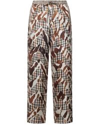 Pierre Louis Mascia - Broek Met Pied-De-Poule Print En Trekkoordtaille - Lyst
