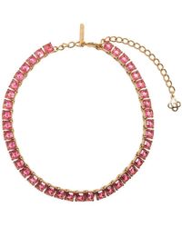 Oscar de la Renta Halskette mit Kristallen - Pink