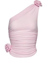 Magda Butrym - One-Shoulder-Top mit Rosendetail - Lyst