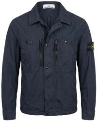 Stone Island - Zip-Up Shirt - Lyst