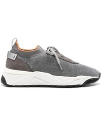 Santoni - Panelled Knitted Sneakers - Lyst