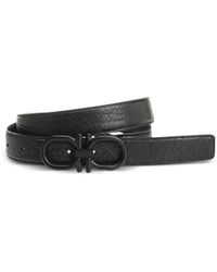 Ferragamo - Gancini Pebbled Leather Belt - Lyst